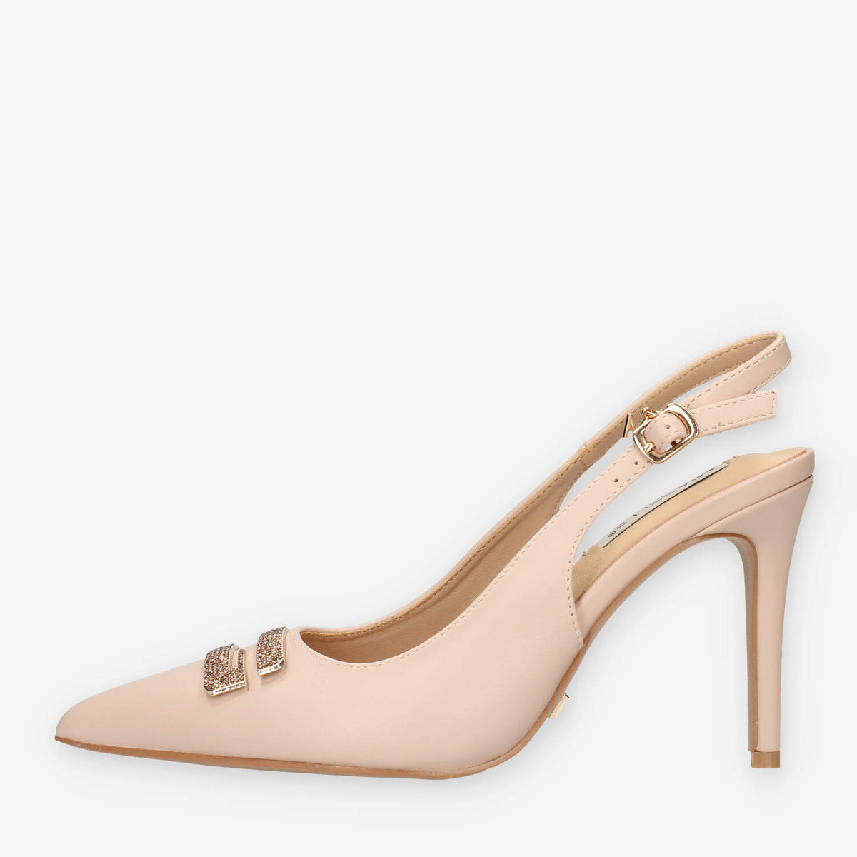 Miabelle MB-707-VIT-NUDE Decolletè nude aperte dietro con strass
