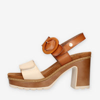 Xti Tentations 144088-CAMEL Sandali camel e beige da donna con tacco