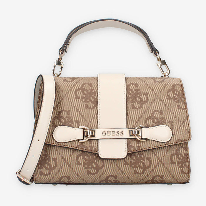 HWOS95-00200-LAN Guess Nolana Borsa a tracolla beige e latte logata