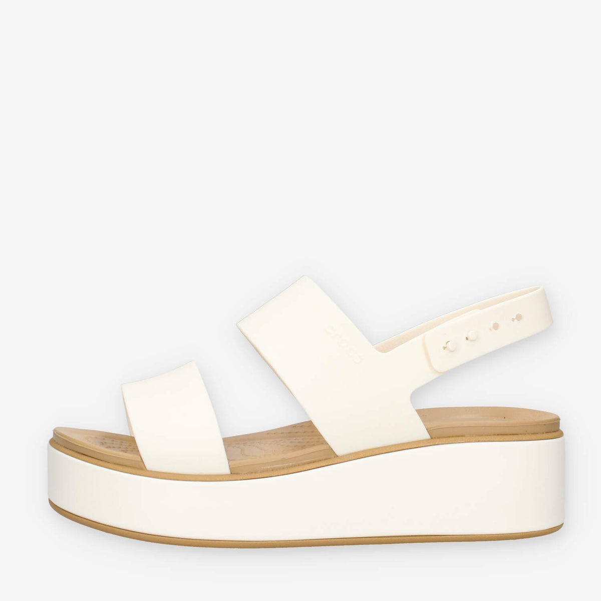 Crocs CR.211802-CHAT Brooklyn Matte Wrap Low Wdge Sandali bianchi da donna