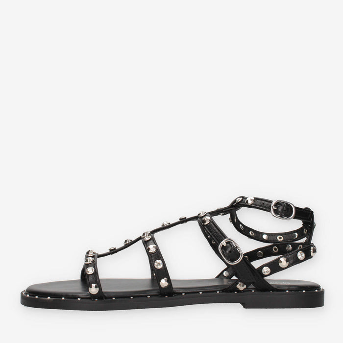 Marina Torres J41201-80-BLACK Sandali neri con borchie