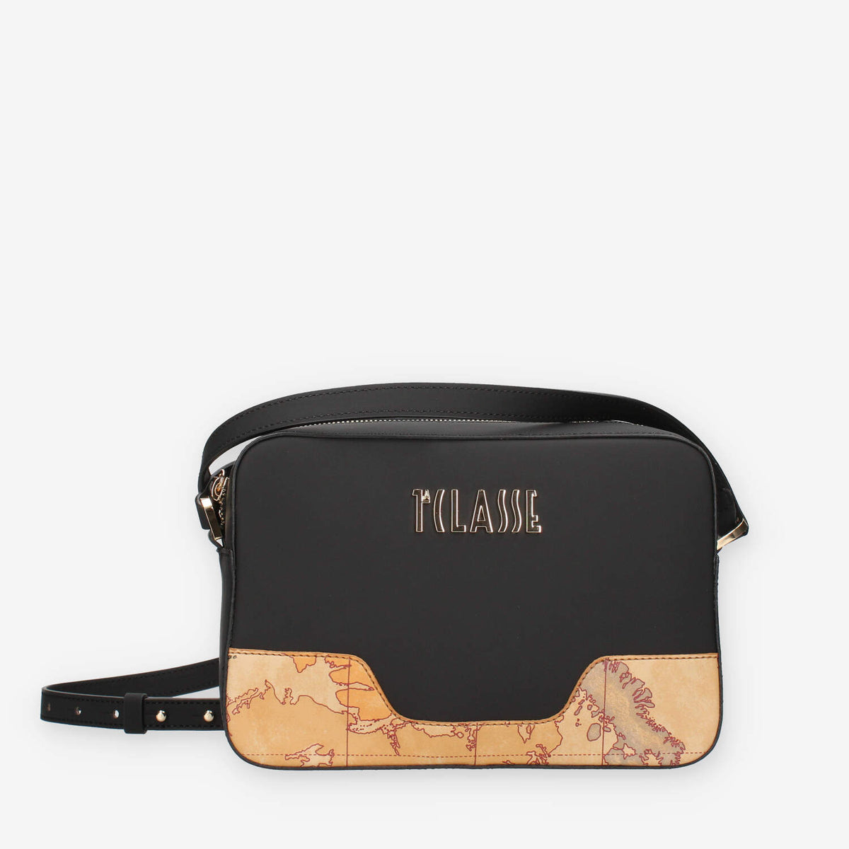 Alviero Martini Prima Classe LMLD99-9636-0001 Borsa a tracolla gommata nera e Geo Classic