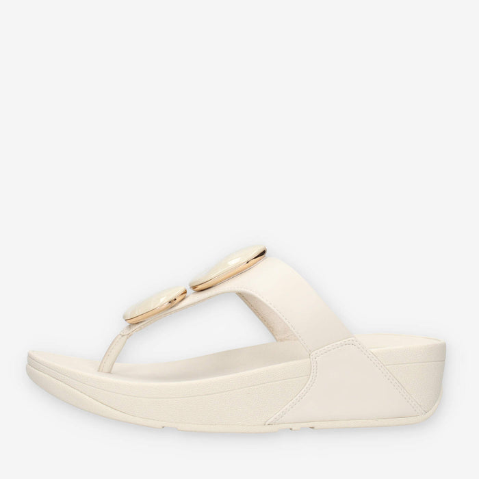 Fit Flop A4T-A99 Lulu Sandali infradito beige in camoscio con pietre effetto marmo