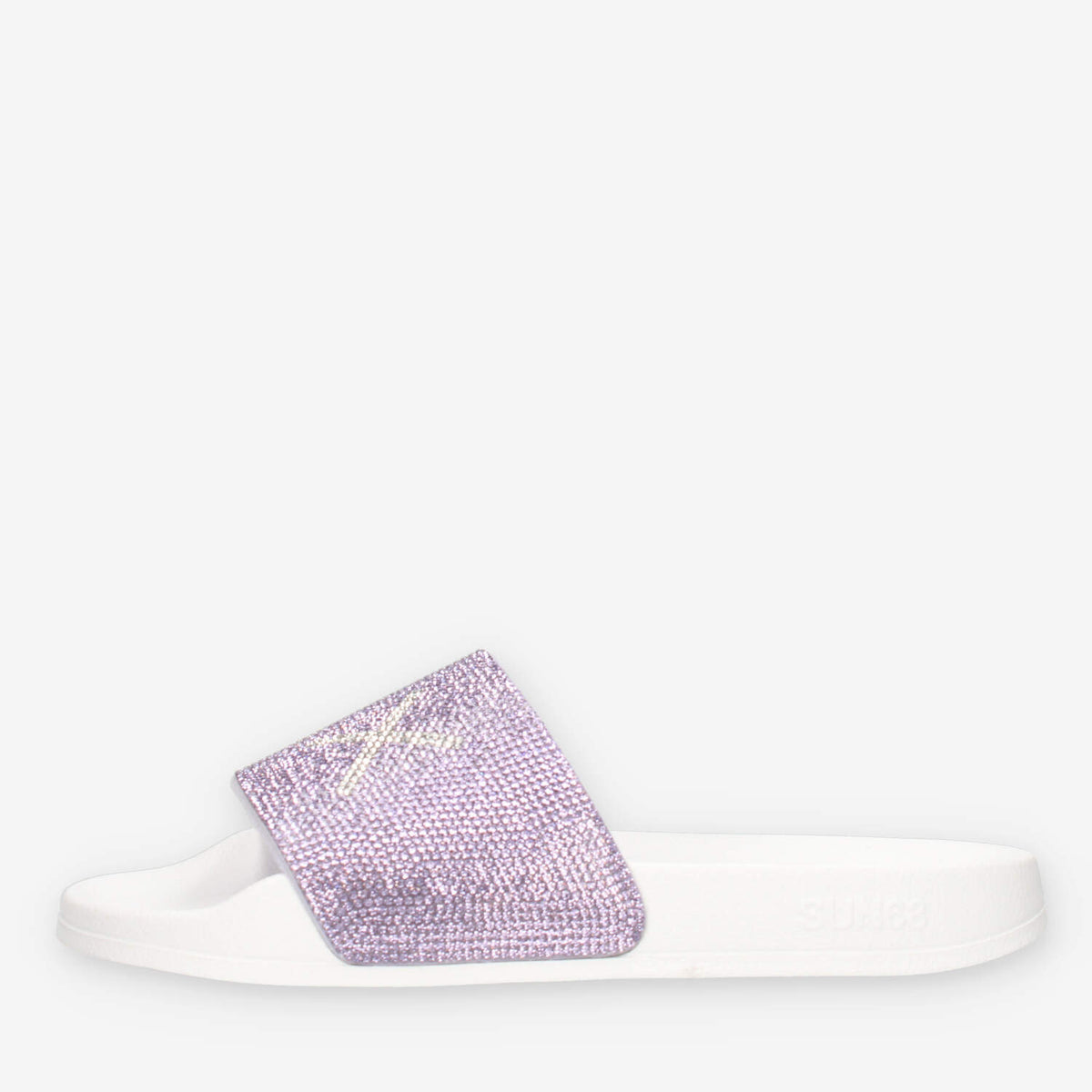 Sun 68 X36211-0124BIANCO/LILLA SLIPPERS STRASS LOGO Ciabatte bianche e lilla da donna