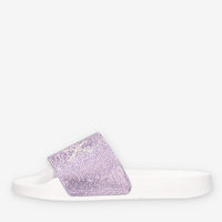Sun 68 X36211-0124BIANCO/LILLA SLIPPERS STRASS LOGO Ciabatte bianche e lilla da donna