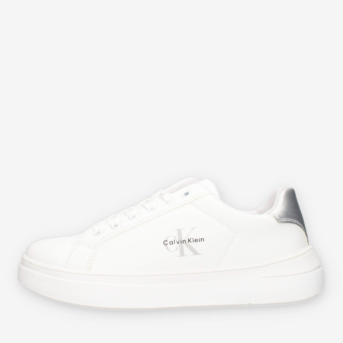 Calvin Klein V3X9-83166-1592X025 Sneaker bassa allacciata bianco/argento