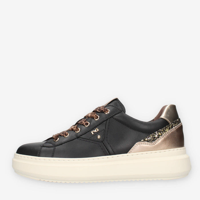 Nero Giardini I514160D-100 Sneakers nere da donna con glitter