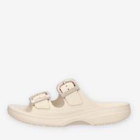 Crocs CR.212867-FRAP Saturday Enamel Buckle Sandali beige da donna
