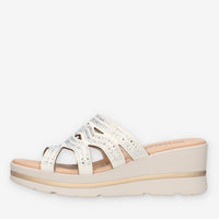 Valleverde 55583-SILVER Sandali scalzati beige da donna