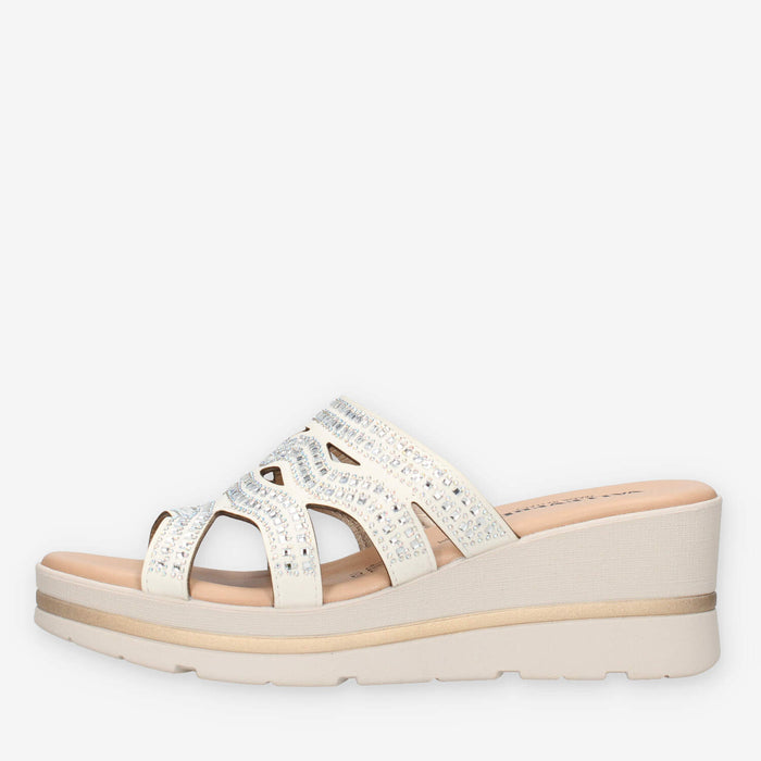 Valleverde 55583-SILVER Sandali scalzati beige da donna