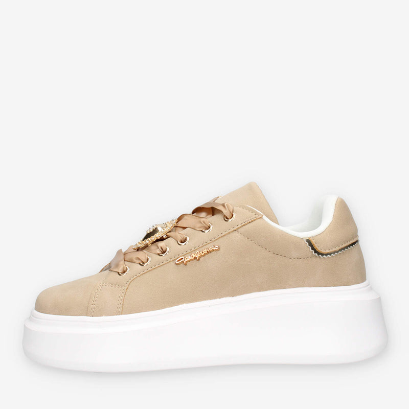 WM-6H-BEIGE Gai Mattiolo Sneakers beige da donna