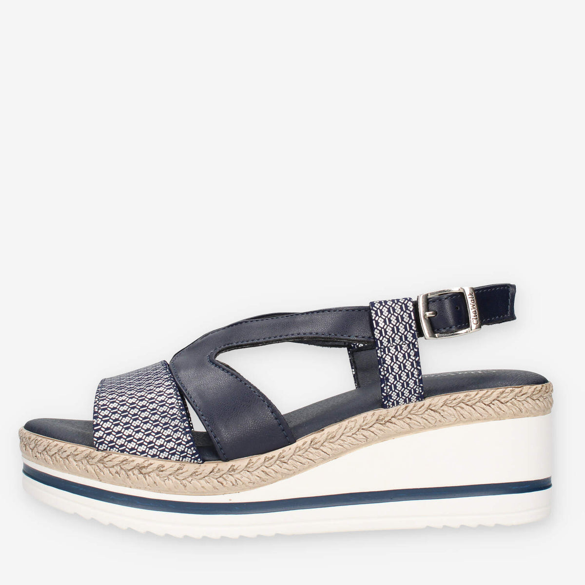 Scarpe Espadrillas Con Zeppa Blu MORGAN Sandali Blu Stampa Jeans