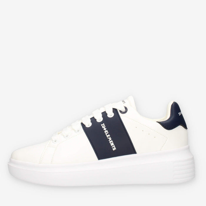 Zu+Elements Sneakers bianche e blu da uomo con logo laterale