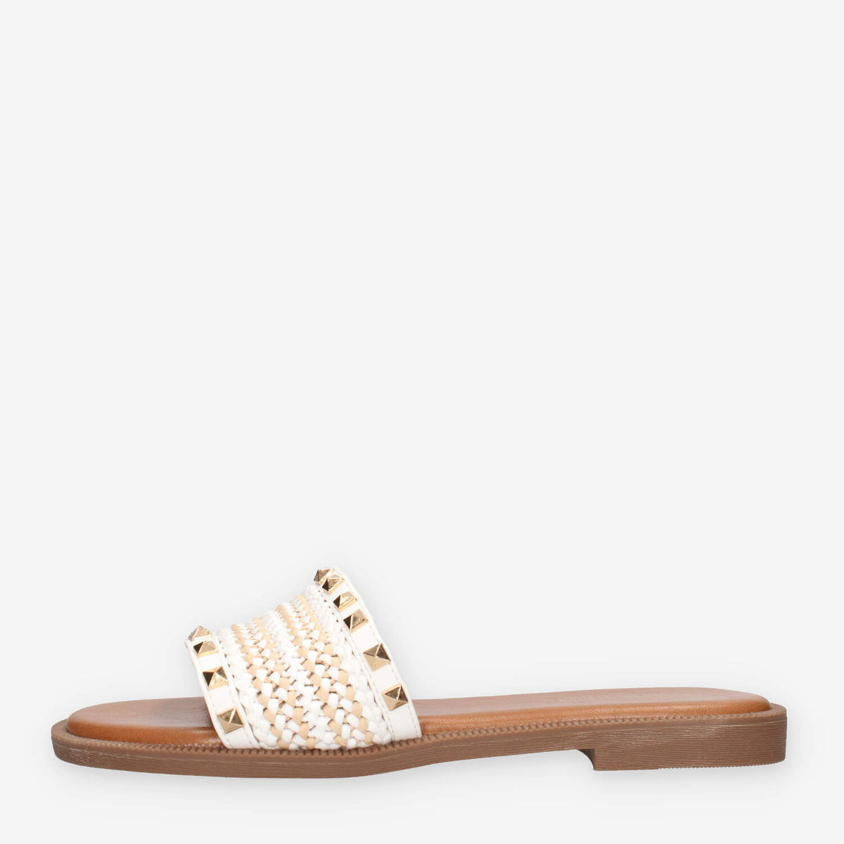 Marina Torres J41243-52-WHITE Sandali scalzati bianchi con borchie