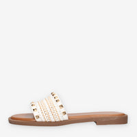 Marina Torres J41243-52-WHITE Sandali scalzati bianchi con borchie