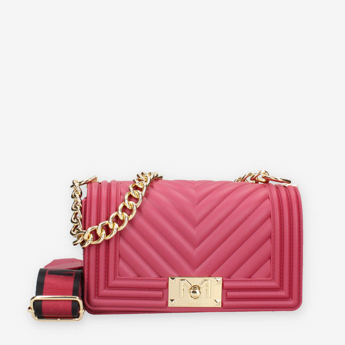 FLAT S_24-CHERRY / GOLD Marc Ellis Borsa a tracolla cherry e oro