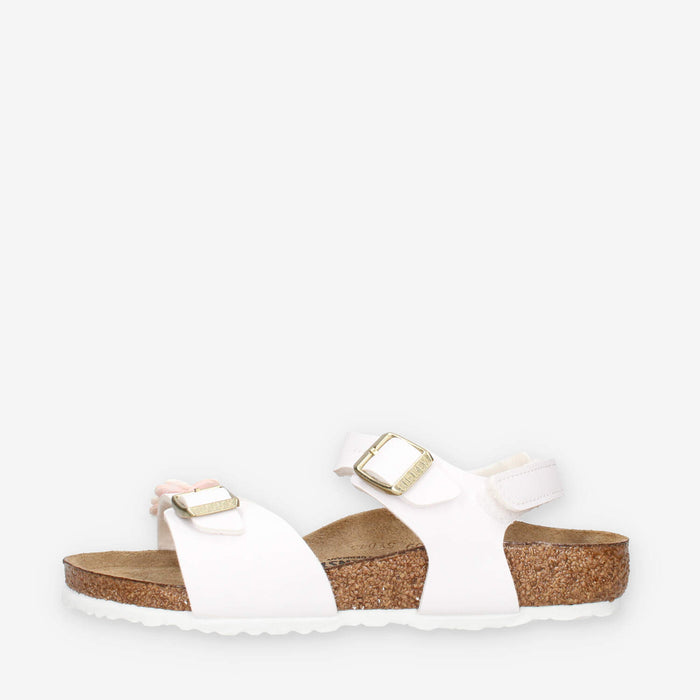 Birkenstock 1029561 Rio Plain AS Kids Sandali bianchi da bimba (calzata stretta)