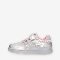 LKAA8090-GR86 Lelli Kelly Frangetta Mix Sneakers grigio chiaro e rosa con glitter