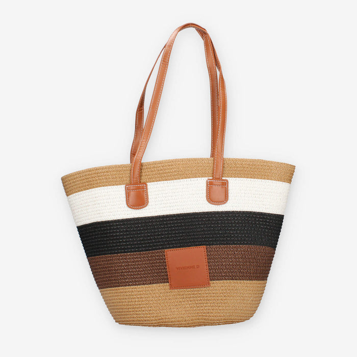 Vivienne D VBB286.MULTI Borsa a spalla in paglia multicolore