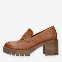 Refresh 172044-CAMEL Mocassine camel con tacco