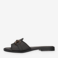 Bio Natura PO04-PELLE-NERO Ciabattine nere da donna