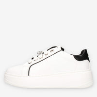 T-102-WHITE-BLACK Cult Young Sneakers bianche e nere