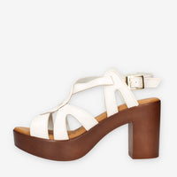 Talea 215-CRUST-BIANCO Sandali bianchi da donna con tacco