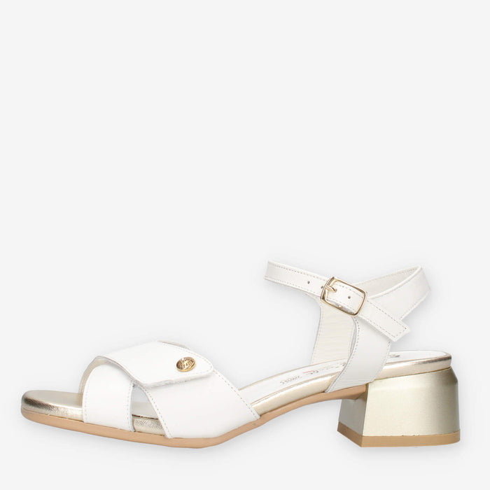 Enval Soft 1275833-BIANCO Sandali bianchi da donna con tacco