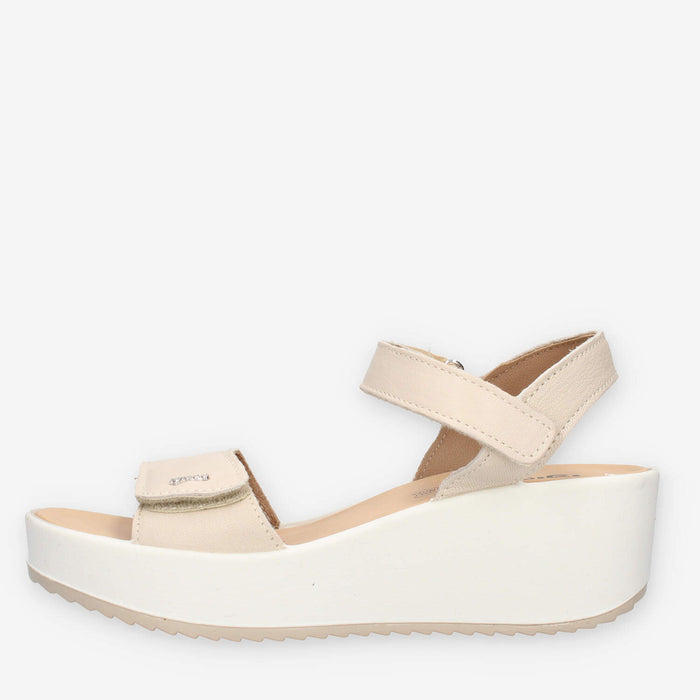 Igi&Co 1161622-PANNA Sandali beige da donna con zeppa