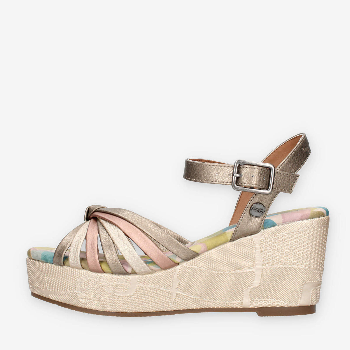 Anekke 42371-GOLD Sandali da donna bronzo con zeppa