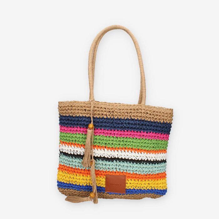 Vivienne D VBB289.MULTI Borsa a spalla in paglia multicolore