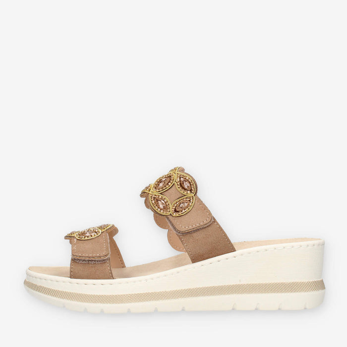 Clia Walk ESTRAIBILE661-CAMEL Ciabatte marroni da donna