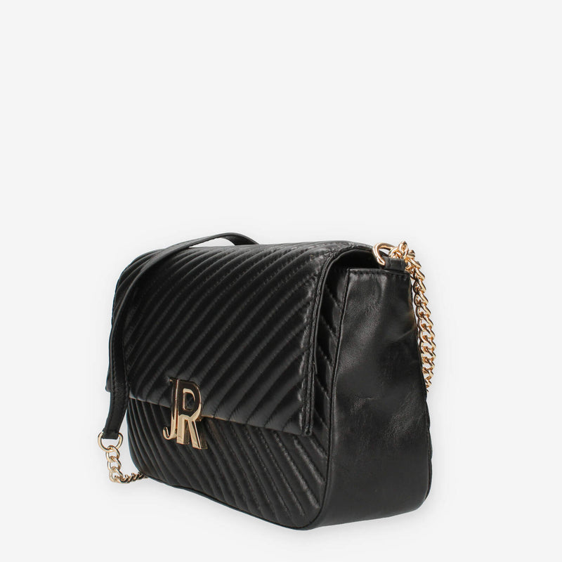 John Richmond RWA24061BOALG-BLACK-GOLD Borsa a tracolla nera e oro