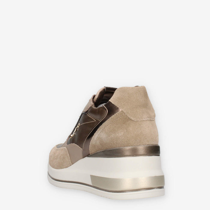 Nero Giardini I514130D-501 Sneakers tortora con zeppa