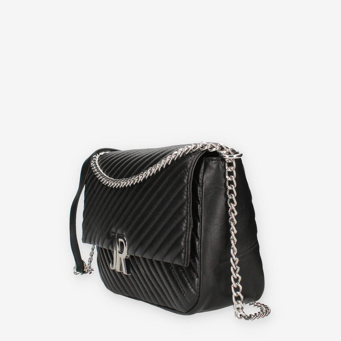 John Richmond RWA24061BOALG-BLACK-SILV Borsa a tracolla nera e argento