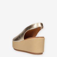 Inuovo 123133-GOLD Sandali oro da donna con la zeppa