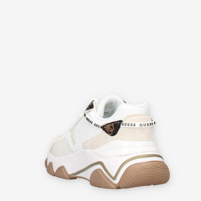 FL7MIC-FAL12-WHITE Guess Sneakers bianche e beige da donna