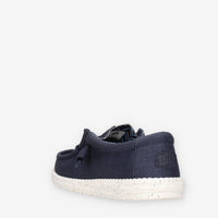 Hey Dude HD.40700-410 Wally Stretch Canvas Slip on blu da uomo