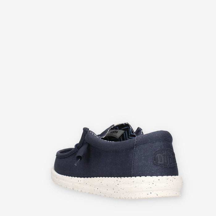 Hey Dude HD.40700-410 Wally Stretch Canvas Slip on blu da uomo