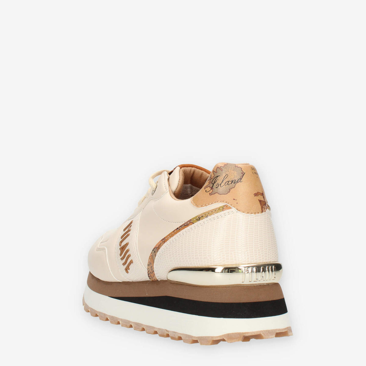 Alviero Martini Prima Classe linea Junior Sneakers latte e Geo beige