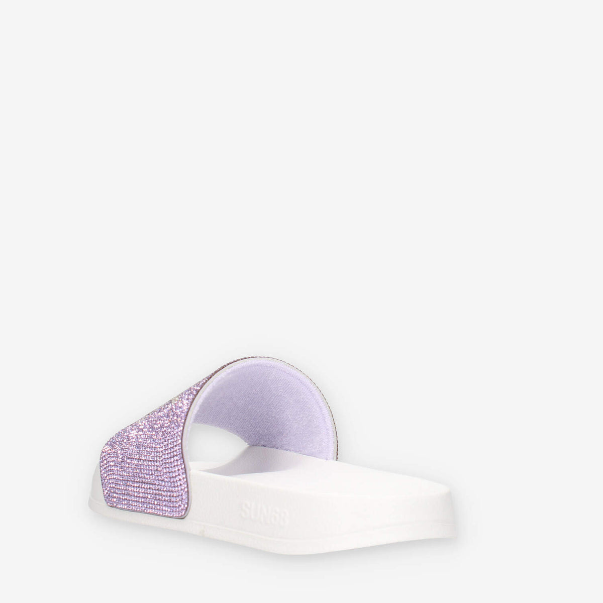 Sun 68 X36211-0124BIANCO/LILLA SLIPPERS STRASS LOGO Ciabatte bianche e lilla da donna