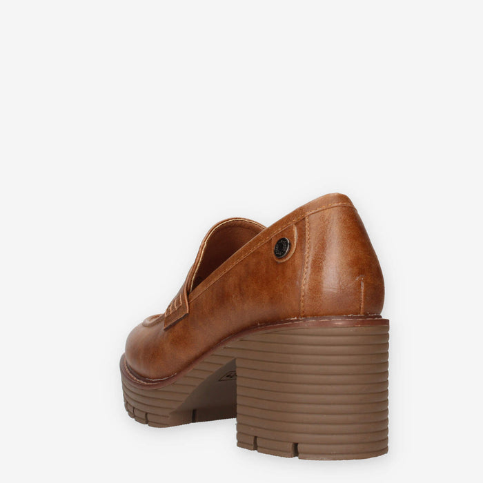 Refresh 172044-CAMEL Mocassine camel con tacco