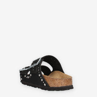 Birkenstock 1031646 Arizona Rivet Border Kids Sandali scalzati neri da bimba (calzata stretta)