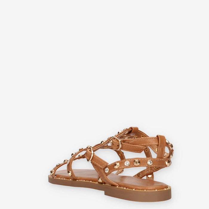 Marina Torres J41201-80-CAMEL Sandali camel con borchie