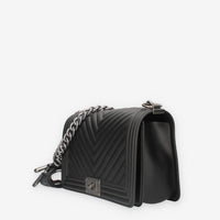 FLAT M_24-BLACK / SATIN CDF Marc Ellis Borsa a tracolla nera e canna di fucile