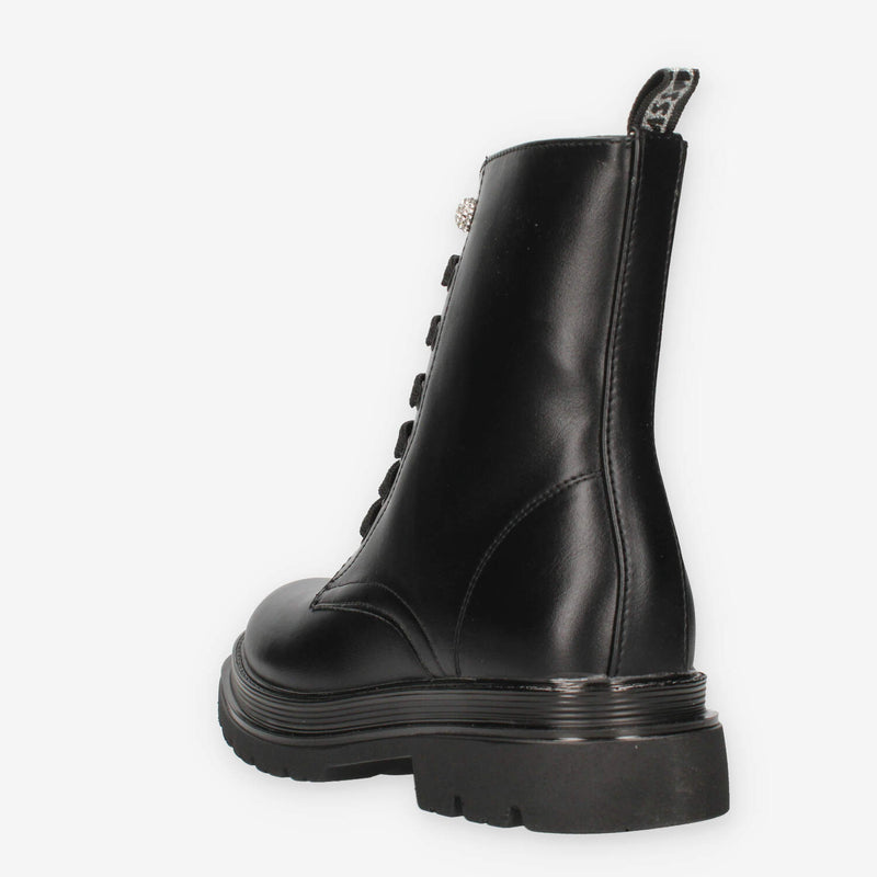 Asso AG-17635-BLACK Anfibi da ragazza neri