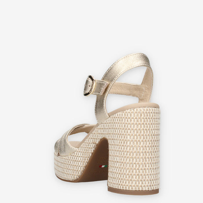 Nero Giardini E513631D-418 Sandali platino da donna con tacco