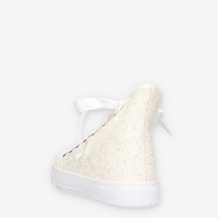 Dexco Sneakers alte bianche con glitter