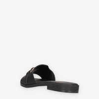 Bio Natura PO04-PELLE-NERO Ciabattine nere da donna