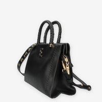 Ermanno Scervino 12401742-BLK Petra Borsa a mano nera a 3 scomparti